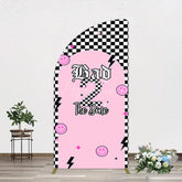 Aperturee - Aperturee Plaid Bad 2 The Bone Pink Birthday Half Moon Arch Backdrop